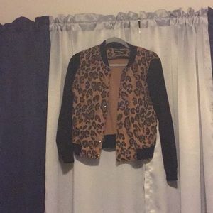 Cute Cheetah Button Up Coat Never Worn